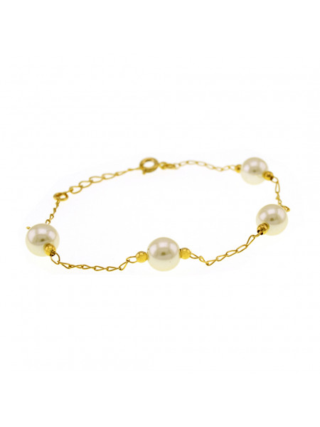 Pulseira Horus Import Quatro Pérolas Banhada Ouro Amarelo 18 K - 1080021