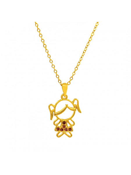 Gargantilha Horus Import Pingente Minha Menina Querida - Banhado Ouro 18K - 1060121