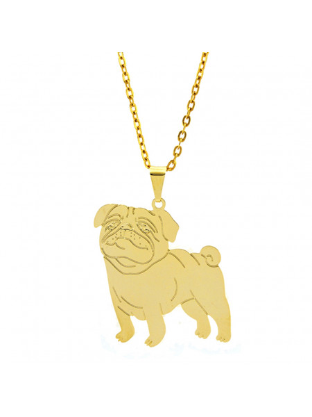 Gargantilha Horus Import Pug 2 Banhada Ouro Amarelo 18 K 1060173