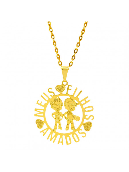 Gargantilha Horus Import Meus Filhos Amados Banhada Ouro Amarelo 18 K 1060179