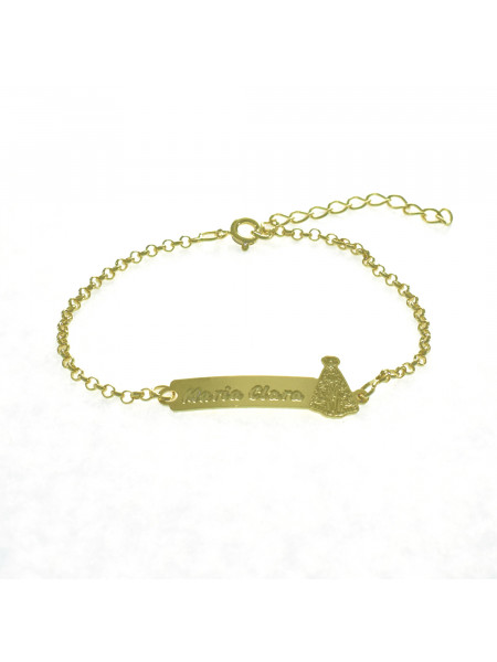 Pulseira Feminina Nome Maria Clara Banhada Ouro 18K -1080042