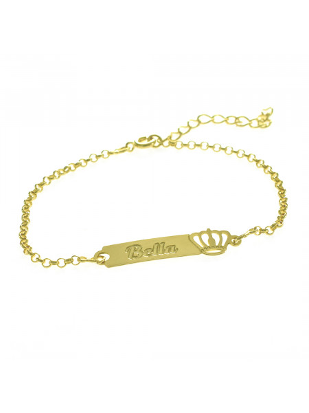 Pulseira Feminina Nome Bella Banhada Ouro 18K -1080046