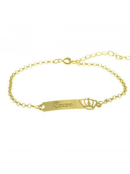 Pulseira Feminina Nome Enzo Banhada Ouro 18K -1080048