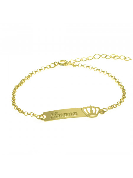 Pulseira Feminina Nome Luana Banhada Ouro 18K -1080051