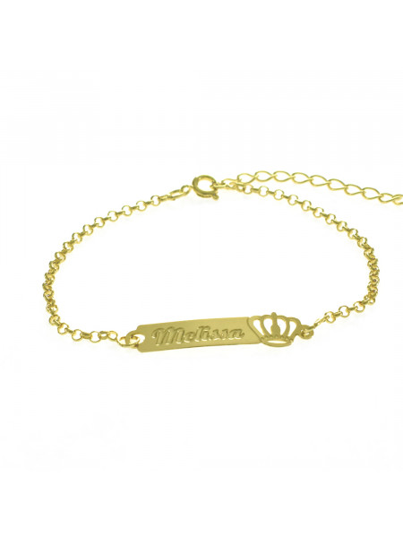 Pulseira Feminina Nome Melissa Banhada Ouro 18K -1080053