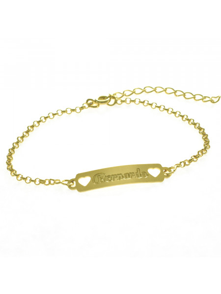 Pulseira Feminina Nome Bernardo Banhada Ouro 18K -1080057