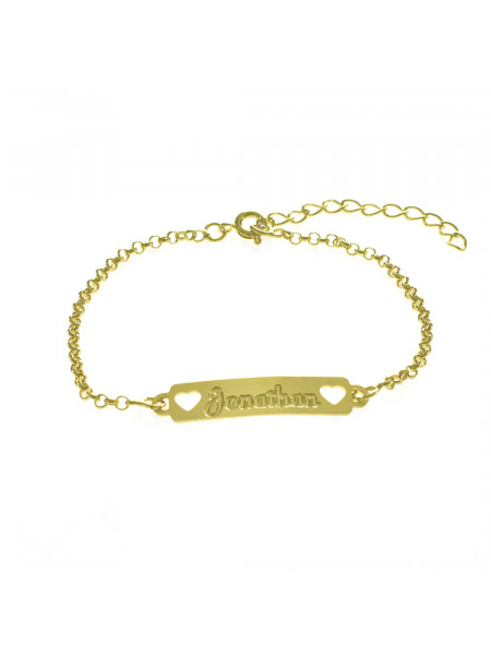 Pulseira Feminina Nome Jonathan Banhada Ouro 18K -1080058