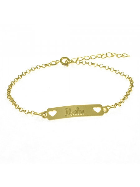 Pulseira Feminina Nome Malu Banhada Ouro 18K -1080060