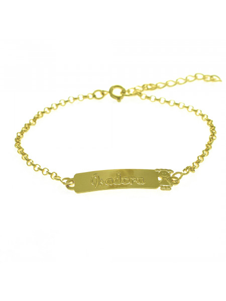 Pulseira Feminina Nome Isadora Banhada Ouro 18K -1080070