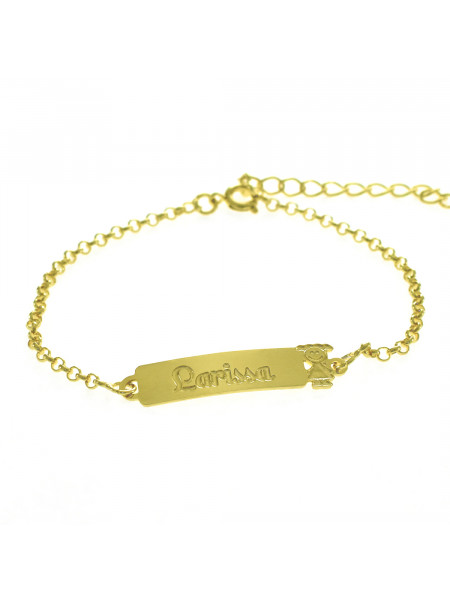 Pulseira Feminina Nome Larissa Banhada Ouro 18K -1080071