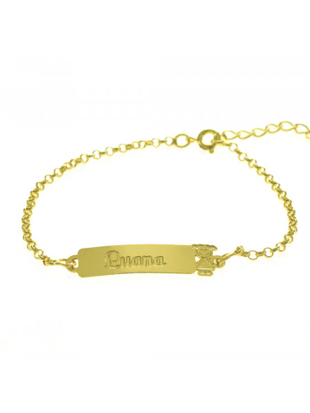 Pulseira Feminina Nome Luana Banhada Ouro 18K -1080072