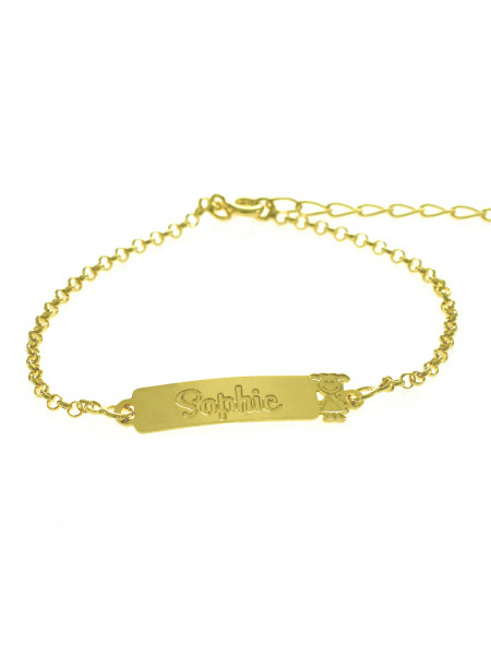 Pulseira Feminina Nome Sophie Banhada Ouro 18K -1080075