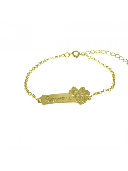 Pulseira Feminina Nome Antonella Banhada Ouro 18K -1080077