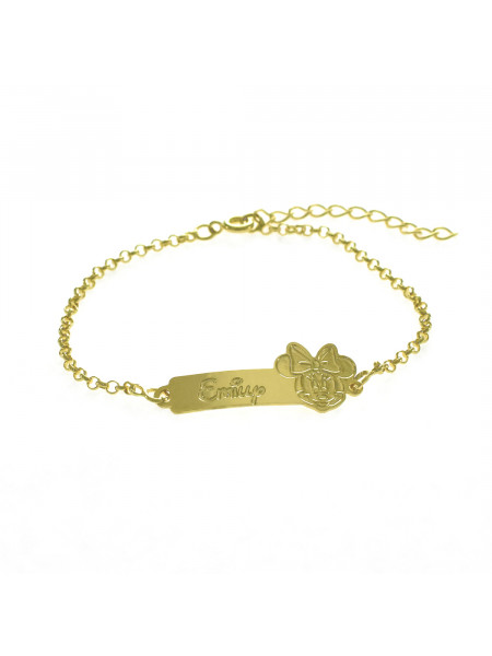 Pulseira Feminina Nome Emilly Banhada Ouro 18K -1080079