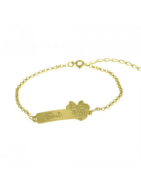 Pulseira Feminina Nome Giulia Banhada Ouro 18K -1080080