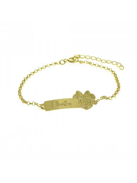 Pulseira Feminina Nome Mariah Banhada Ouro 18K -1080083