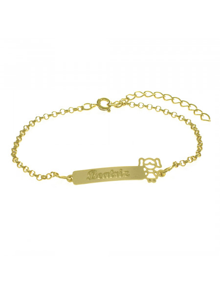 Pulseira Feminina Nome Beatriz Banhada Ouro 18K -1080090