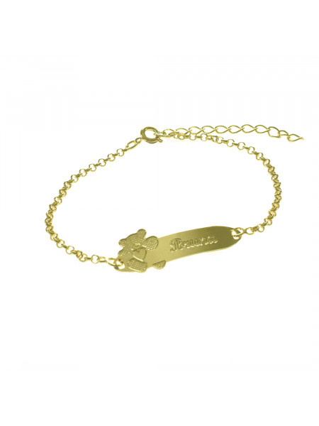 Pulseira Feminina Nome Bruna Banhada Ouro 18K -1080096