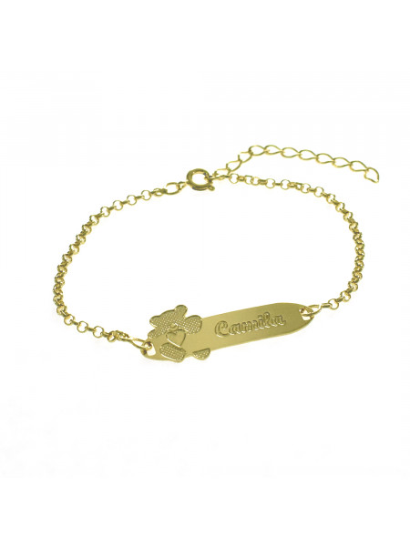 Pulseira Feminina Nome Camila Banhada Ouro 18K -1080097