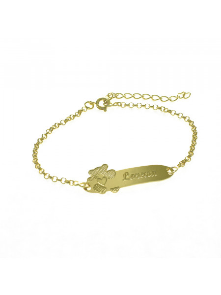 Pulseira Feminina Nome Lorena Banhada Ouro 18K -1080102