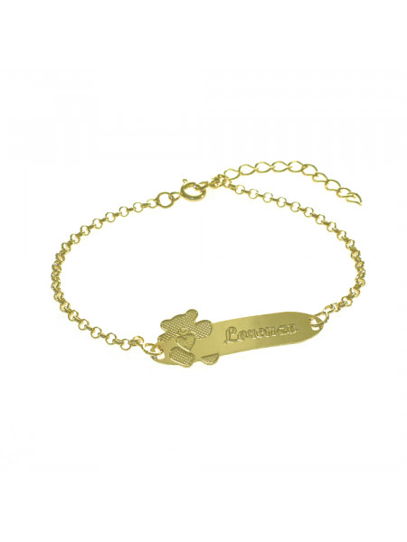 Pulseira Feminina Nome Lorenzo Banhada Ouro 18K -1080103