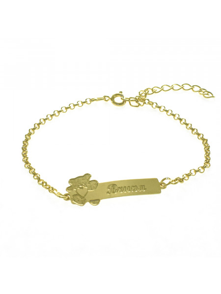 Pulseira Feminina Nome Bruna Banhada Ouro 18K -1080107