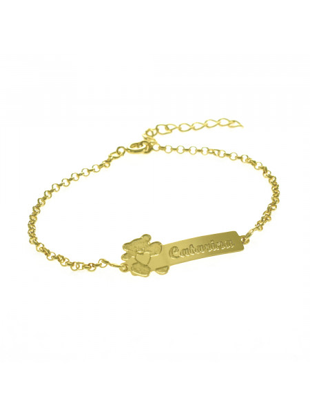 Pulseira Feminina Nome Catarina Banhada Ouro 18K -1080108