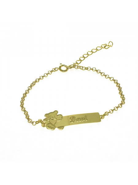 Pulseira Feminina Nome Davi Banhada Ouro 18K -1080110