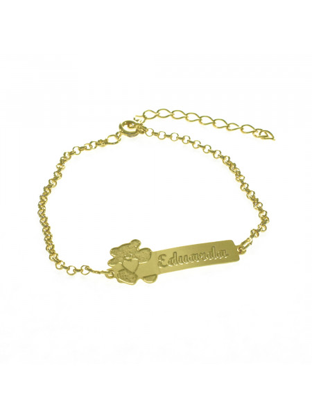 Pulseira Feminina Nome Eduarda Banhada Ouro 18K -1080111