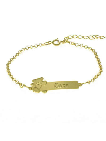 Pulseira Feminina Nome Enzo Banhada Ouro 18K -1080113