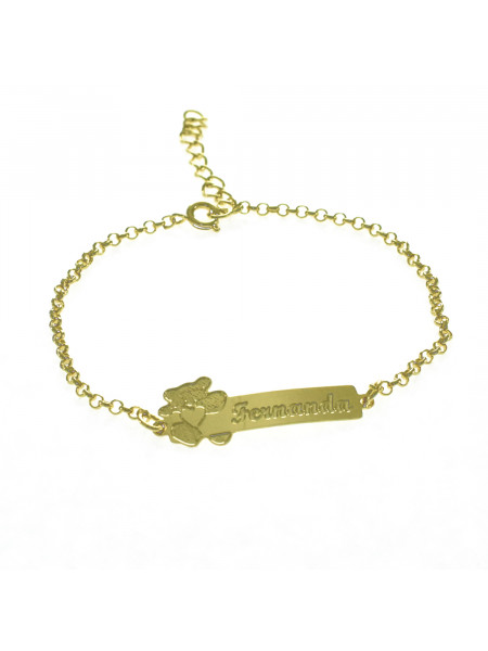 Pulseira Feminina Nome Fernanda Banhada Ouro 18K -1080114