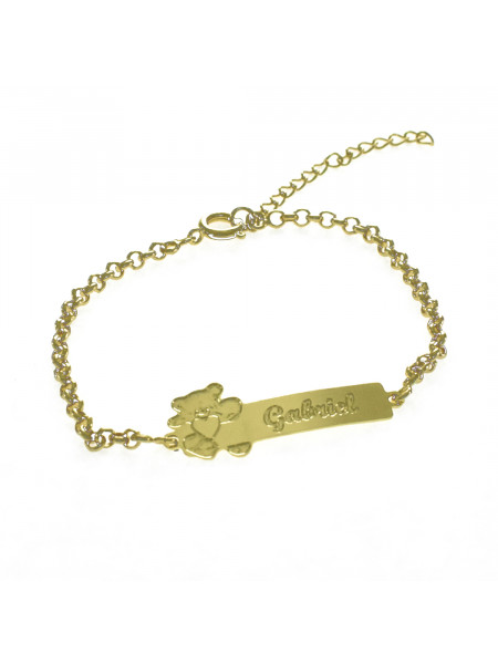 Pulseira Feminina Nome Gabriel Banhada Ouro 18K -1080115