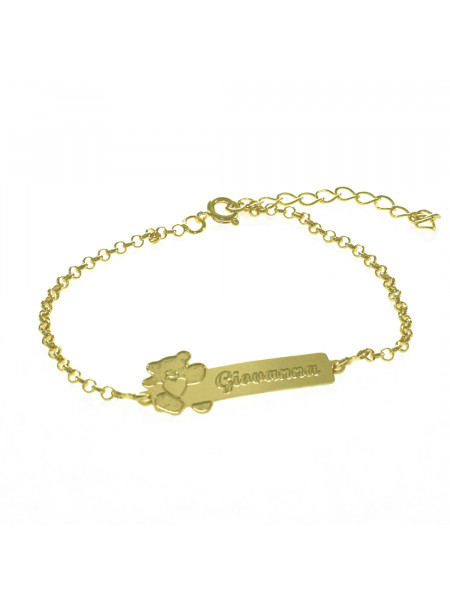 Pulseira Feminina Nome Giovanna Banhada Ouro 18K -1080116