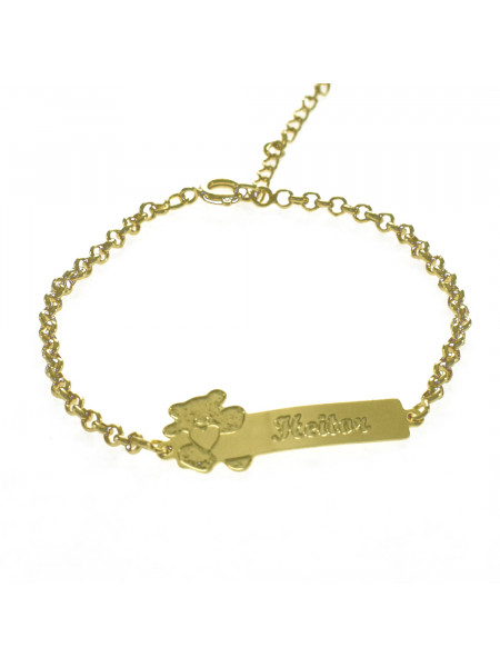 Pulseira Feminina Nome Heitor Banhada Ouro 18K -1080117