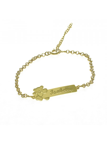 Pulseira Feminina Nome Isabelly Banhada Ouro 18K -1080119