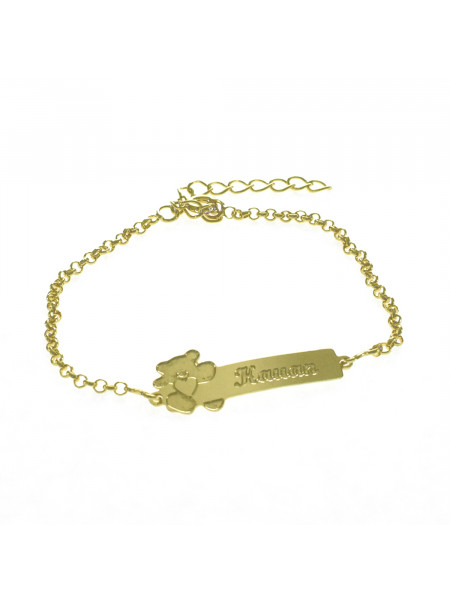 Pulseira Feminina Nome Kauan Banhada Ouro 18K -1080120