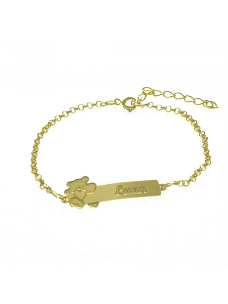 Pulseira Feminina Nome Luan Banhada Ouro 18K -1080124