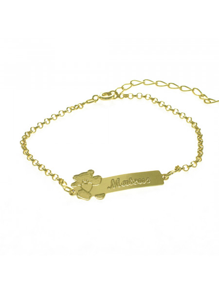 Pulseira Feminina Nome Mateus Banhada Ouro 18K -1080128