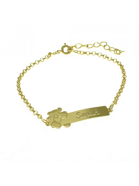 Pulseira Feminina Nome Sarah Banhada Ouro 18K -1080134