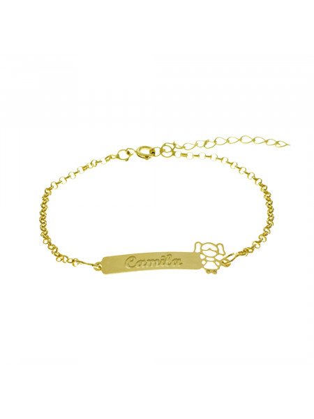 Pulseira Feminina Nome Camila Banhada Ouro 18k - 1080135