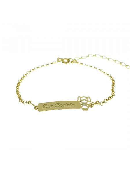 Pulseira Feminina Nome Ana Beatriz Banhada Ouro 18k - 1080136