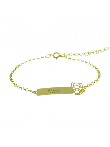 Pulseira Feminina Nome Ana Banhada Ouro 18k - 1080138