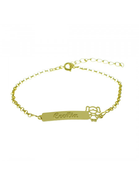 Pulseira Feminina Nome Cecília Banhada Ouro 18k - 1080140