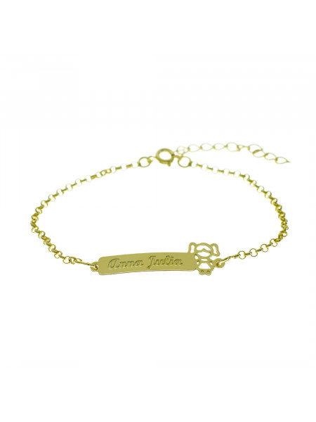 Pulseira Feminina Nome Anna Julia Banhada Ouro 18k - 1080141