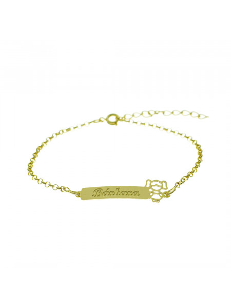 Pulseira Feminina Nome Bárbara Banhada Ouro 18k - 1080142