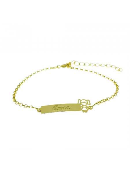 Pulseira Feminina Nome Anna Banhada Ouro 18k - 1080143