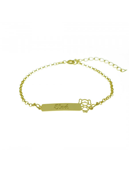 Pulseira Feminina Nome Eloá Banhada Ouro 18k - 1080144