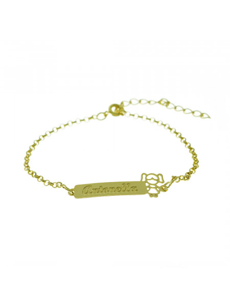 Pulseira Feminina Nome Antonella Banhada Ouro 18k - 1080145