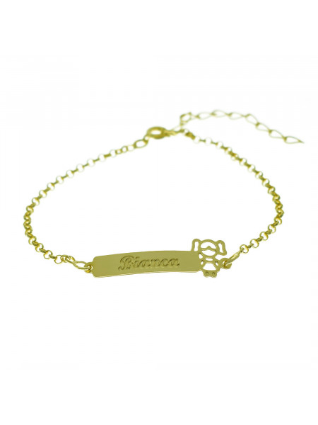 Pulseira Feminina Nome Bianca Banhada Ouro 18k - 1080148