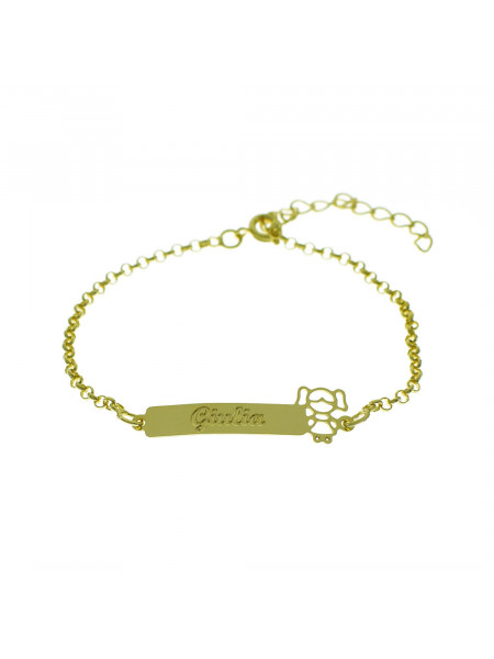 Pulseira Feminina Nome Giulia Banhada Ouro 18k - 1080152